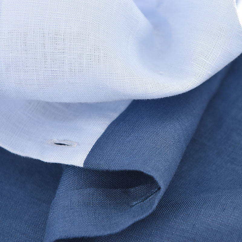Boy's Patchwork Linen Short Sleeve Shirt