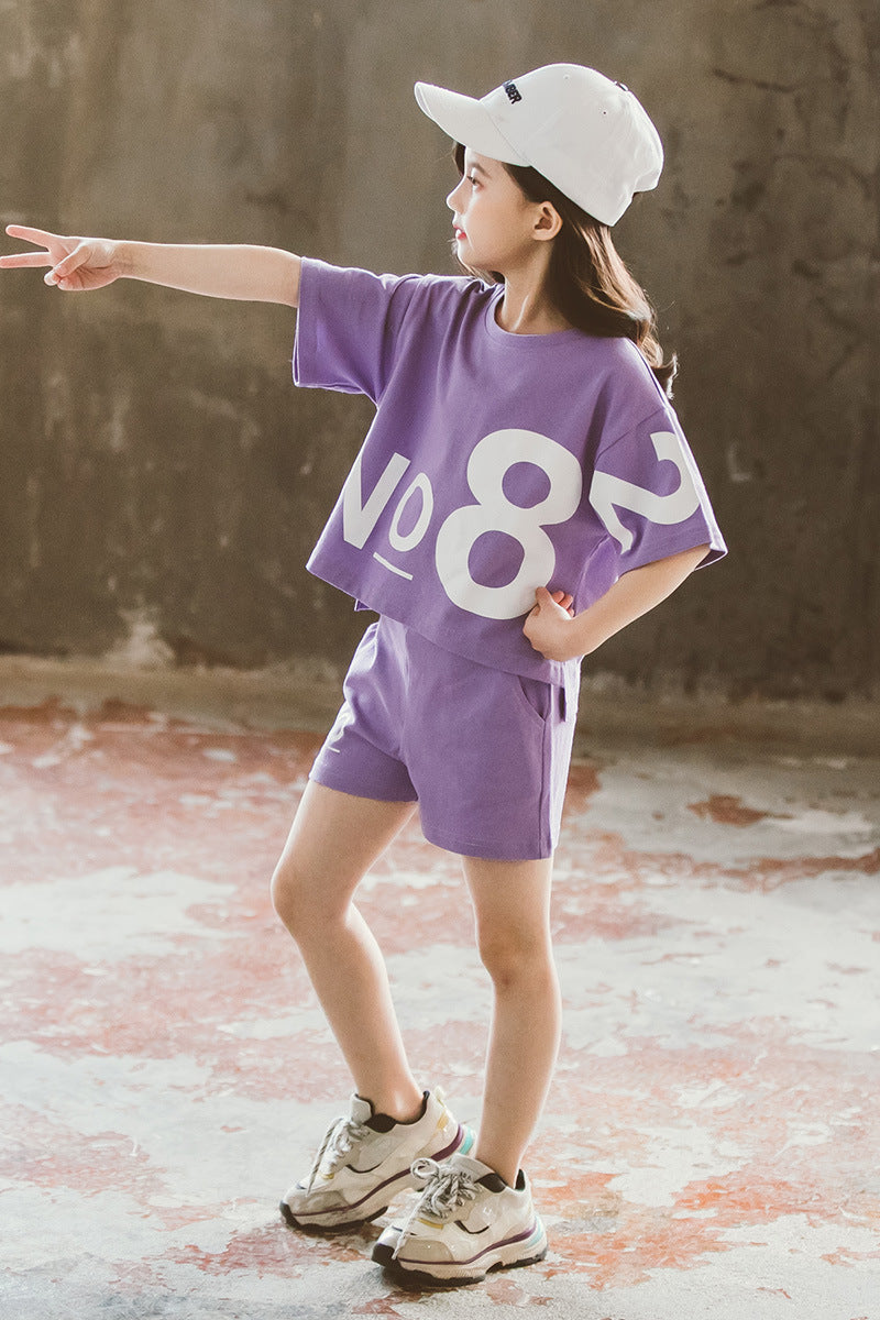 Loose Children's Wear Girl Short-sleeved