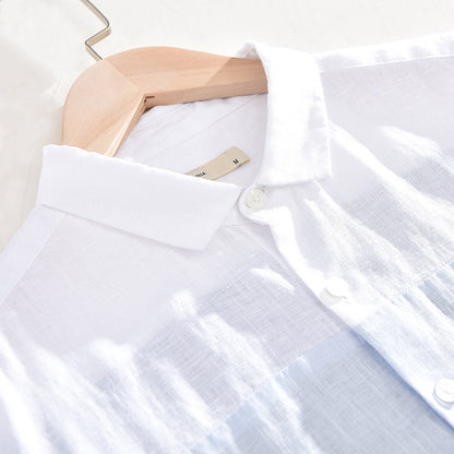 Boy's Patchwork Linen Short Sleeve Shirt