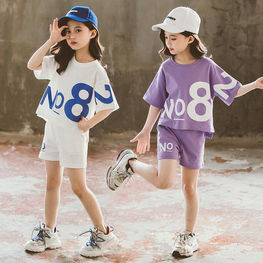 Loose Children's Wear Girl Short-sleeved